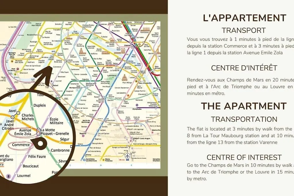 Apartment 0#Appart 4Pers#1 Bedroom#Paris 15#Commerce#Ac